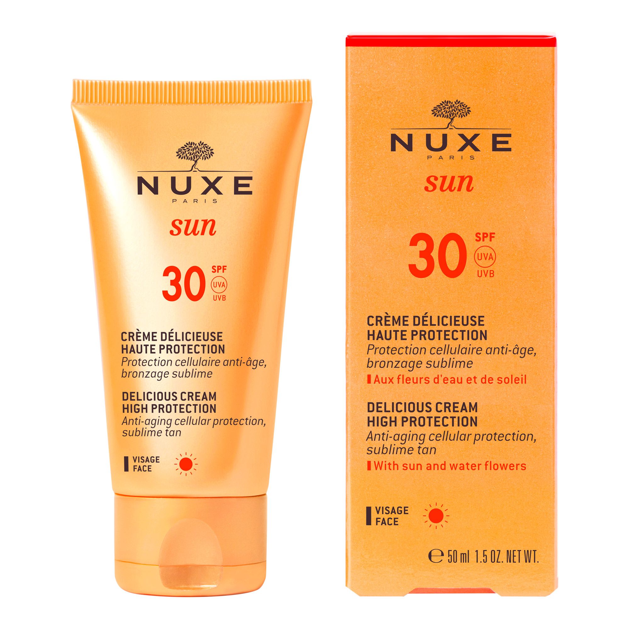 Crema facial sol deliciosa alta protección SPF30 – 50ml | NUXE