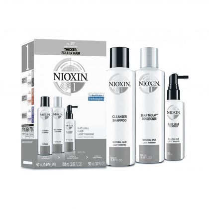 kit 1 para la perdida leve de cabello champú 150ml + acondicionador 150ml + tratamiento 50ml | nioxin