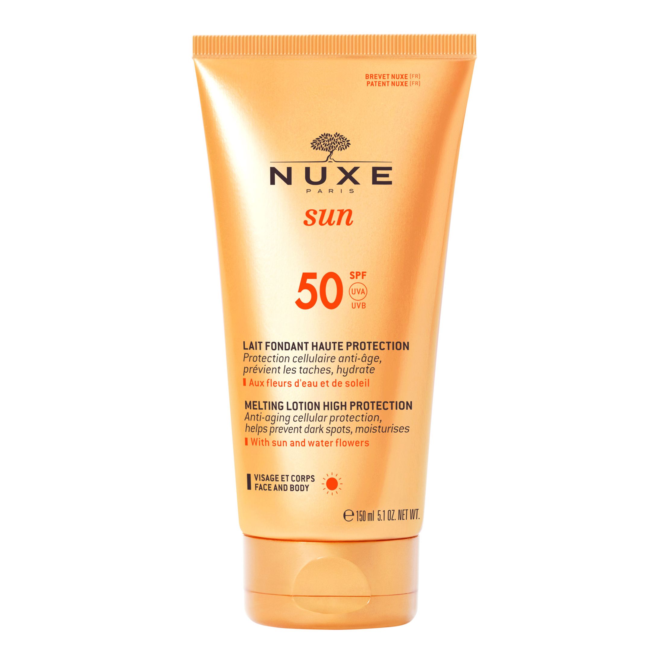 Nuxe Sun Leche Fundente Alta Protección SPF50 – 150ml | NUXE