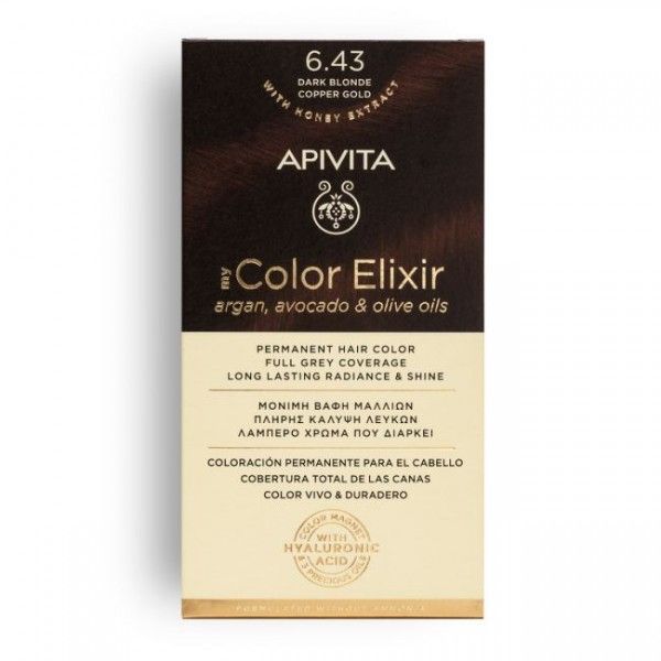 Tinte my color elixir N 6.43 –  Rubio Oscuro Cobrizo Dorado | APIVITA