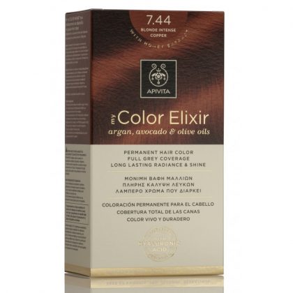 tinte my color elixir n 7.44 rubio cobrizo intenso | apivita