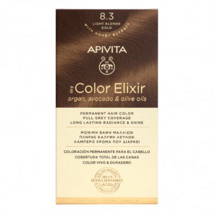 tinte my color elixir n 8.3 rubio dorado claro | apivita